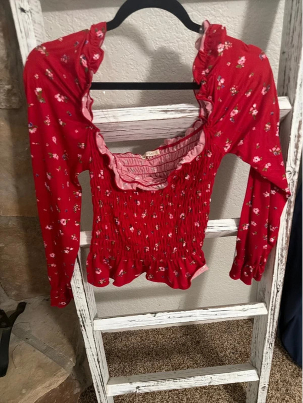 Women’s Floral Red Top